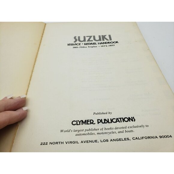 Clymer Suzuki Service Repair Maintenance Handbook 380-750cc Triples 1972-1977 - Picture 3 of 14